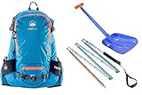 TerraWest Core Avalanche Kit, Skierucksack inkl. Recco & abnehmbarem Rückenprotektor, Core Plus Schaufel, Core 240 cm Quick Lock Probe, Backcountry Skifahren, Snowboarden (blau)