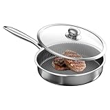 Naqqios Restaurant-Küchenpfanne – Antihaft-Pfanne, tiefe Bratpfanne, Restaurant-Küche, Zubehör, Pfanne mit Deckel, Antihaft-Pfanne für Induktionsherd, Hauskochen, Wohnung