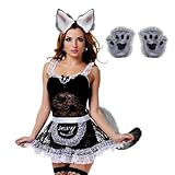 Générique Halloween-Kostüm, Wolfskostüm-Set für Mädchen, zum Verkleiden – Halloween-Cosplay-Outfit für Bühnenaufführung und Animation