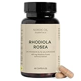 Rhodiola Rosea Kapseln | 400 mg Rhodiola-Extrakt mit 3% Rosavin & 1% Salidrosid | Wild geerntet aus Südsibirien | Für Energie, Fokus & Belastbarkeit | Vegan & laborgeprüft | Nordic Oil