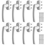 GETLITOOL Fenstergriffe Weiß, 8 Stück Fensterschloss Aluminium Ohne Schließzylinder, Sicherheitsfenstergriff in Stiftlänge 35mm, Fenstersicherung Türgriffe für Fenster-, Balkon-, Terrassentür