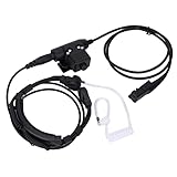 Kehlkopfmikrofon Walkie Talkie Ohrhörer, 7,1 Mm Kehlkopfmikrofon Headset mit U94 PTT kompatibel für XiR P6600 P6620 DP2400 MTP3250 DEP550 DP2400 MTP3550 MTP3150