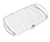 Weber Fisch & Gemüsehalter/Korb - Groß (46 x 28cm), aus Edelstahl, Ideal zum BBQ/Grillen von empfindlichen Grillgut, einfaches Wenden auf dem Grill, spühlmaschinenfest - Silber (6471)