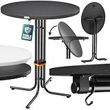 Casaria® Stehtisch Klappbar Outdoor Gastro Bistrotisch 2X Haken Ø 80 cm Rund Witterungsbeständig Grau Bartisch pulverbeschichtet Metall MDF