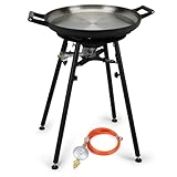 Onlyfire Tragbares Propan-Kochsystem, Outdoor-Herd-Brenner mit Φ54 cm Eisentopf, britischer Gasregler für Outdoor-Camping, Kochen