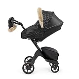 Stokke Xplory X Winter Kit, Onyx Black - Schützt Babys vor Wind und Wetter - Mit fleecegefütterten Fäustlingen für Eltern - Reflektierender Reißverschluss, echte Lammfelleinfassung