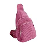 Damen-Tasche in reiner Farbe, Damentasche, einfache Samt-Segeltuchtasche, lässige Umhängetasche mit einer Schulter Tennis Shorts Herren Mit Taschen (Hot Pink, One Size)