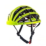 Heemtle Faltbare Fahrradhelm Leichte Einstellbare Tragbare Sicherheit Fahrradhelme City Bike Sport Freizeit Fahrradhelm Grün (Einstellbar: 56 cm-62 cm)