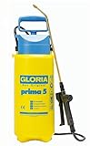 GLORIA Drucksprüher prima 5 | Gartenspritze/Sprühgerät für den Pflanzenschutz | 5 L Füllinhalt | Verstellbare Messingdüse, Gelb, Schwarz, Blau