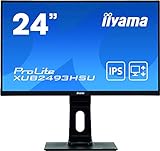 iiyama Prolite XUB2493HSU-B1 60,5cm (23,8') IPS LED-Monitor Full-HD (VGA, HDMI, DisplayPort, USB2.0) Ultra-Slim-Line, Höhenverstellung, Pivot, schwarz