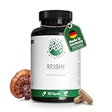 Vitalpilz Reishi Extrakt Kapseln | Hochdosiert: 1100mg pro Tagesdosis | 180 Kapseln | Vegan | 3 Monate Vorrat | Green Naturals®