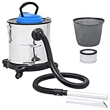 Sufrk Aschesauger mit HEPA-Filter 1200W 20 L Edelstahl Aschestaubsauger FüR Kaminofen Asche Staubsauger