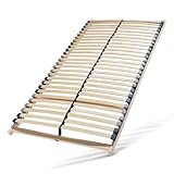Stabiler Lattenrost 100x200, Lattenrahmen aus Buche, 28 Latten, 7 Komfortzone, Federholzrahmen Made in Germany, Lattenrost starr, Lattenrahmen 100x200 hohe Traglast bis 150Kg