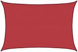 Sonnensegel Rechteckig aus HDPE, UV-beständig, Wind- und wasserdurchlässig, Sonnenschutz Balkon, Segeltuch Sonnenschutz, Rot, 3.5 x 5 m