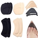 ZDNT High Heel Cushion Pads,6 Paar Schuhfüller Schuhpads Verstellbarer Zehenfüller Vordere Einlegesohlen Schuhfüller für zu große schuhe Fersengriff-Einsatz,Wiederverwendbare