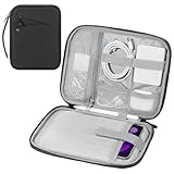 MoKo 7-8 Zoll Tablet Sleeve Tragetasche mit Griff, gepolsterte Schutztasche für iPad mini A17 Pro 8,3'' 2024, iPad mini 6 8,3' 2021, iPad mini 5 7,9' 2019, Schwarz + Grau