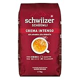 Schwiizer Schümli Crema Intenso Ganze Kaffeebohnen (4kg, Stärkegrad 4/5, Premium Arabica/Robusta) 4er Pack x 1kg (4)