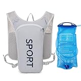 Outdoor Wandertasche, Wasserbeutel Rucksack, Langlauf Marathon Laufrucksack, Fahrradrucksack (Asche + Wasserbeutel)