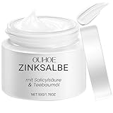 Zinksalbe gegen Pickel, mit Teebaumöl & Salicylsäure, Körper Akne Creme, Creme gegen Pickel, Pickelmale Entfernen, Anti Mitesser, für das Gesicht und Po Rücken und Oberschenkel Bereich