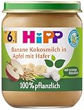 HiPP Bio Frucht und Getreide Banane Kokosmilch in Apfel mit Hafer, 160g, 6er Pack (6x160g)