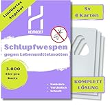 Heimgeist Schlupfwespen gegen Lebensmittelmotten - 12 Karten / 3 Lieferungen (jeweils 3 Wochen Abstand) à 4 Karten