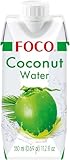 FOCO Kokoswasser, pur, erfrischender Durstlöscher, Sportgetränk, kalorienarm, von Natur aus vegan, 100 % Kokosnusswasser - 12 x 330 ml