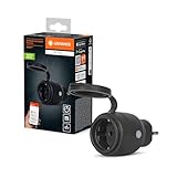 LEDVANCE SMART+ MATTER Outdoor Plug, kompakte Außensteckdose mit Energieverbrauchskontrolle, steuerbar über Matter over WiFi, kompatibel mit Alexa, Google Home und Apple Home, 1er-Pack