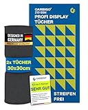 Carbigo® 210 GSM Profi Mikrofasertuch – Streifenfreie Reinigung, Brillen, Bildschirmen – Fusselfreies & weiches Microfasertuch – Innovatives Poliertuch Display 30x30cm (2x)