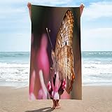 Strandtuch Schmetterling StrandtüCher Groß 80x160cm Mikrofaser Strandtuch HandtüCher Schnelltrocknend-Ultra Leicht Sandfreies Strandhandtuch StrandtüCher