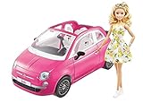 Barbie GXR57 - Puppe und FIAT, Viersitzer Puppe mit Moden und Accessoires, Geschenk für Kinder von 3 bis 7 Jahren