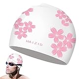 Badekappe für Herren, dickes Bad für langes Haar, bedrucktes Design, Badekappe, Badekappe, Silikon, Badekappe, zum Schwimmen von Haaren