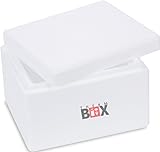 THERM BOX Styroporbox - Thermobox für Essen & Getränke - Styropor Kühlbox & Warmhaltebox (24x20x15,5cm - 2,39L Volumen) Wiederverwendbar
