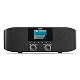 Hama WLAN Internetradio und DAB Radio DAB Plus Radio mit Bluetooth Küchenradio Internet Radio DAB+ Digitalradio Stereo Radio Bluetooth, Wecker, Aux 3,5mm, FM Radio schwarz