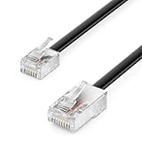 deleyCON 3,0m Telefonkabel RJ11 auf RJ45 Modularkabel Flachkabel RJ11 Stecker zu RJ45 Netzwerk Stecker Telefondose Modem Router Fax ISDN DSL VDSL Internet Schwarz