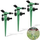 EANLOLY Rasensprenger, Gartensprenger 3 Stück, Kann für Gartendusche Bewässerungssystem und Rasenbewässerungssystem, Garten-Sprinkler 360° Drehbar, Grün