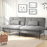 COMHOMA Sofa Schlafsofa mit Schlaffunktion, überzug Futon Klappsofa, Bettcouch, ecksofa, Couch Gästebett, 3-Sitzer Sofa, mit verstellbare Rückenlehne aus Stoff