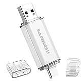 SANKESU 256GB USB Stick 3.0 und USB 3.1, 120MB/s Lesen USB C 2 in 1 Memory Stick, OTG Dual Memory Sticks für iPhone 15/PC/Tablet/Laptop/USB C Handy(Silber)