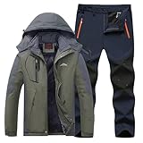 My Suits Herren Jacke Hose Set Herren Outdoorjacke Outdoorhose Funktionsjacke Hose Wanderjacke Wanderhose Chinesische Anzüge für Männer Traditionell, mintgrün, XXL