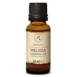 Melissenöl 20ml - Melissa Indicum - Indien Naturreines Ätherisches ätherisches Melissenöl für Guten Schlaf - Rumduft - Aromatherapie - Entspannung - Aroma Diffuser - Duftlampe - Öl Melisse