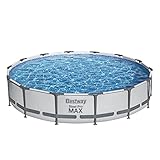 Bestway Steel Pro MAX Frame Pool Set mit Filterpumpe Ø 427 x 84 cm, lichtgrau, rund