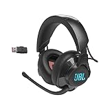 JBL Quantum 610 Over-Ear Gaming Kopfhörer – Wireless 2,4 GHz und 3,5 mm Klinke – Mit hochklappbarem Boom Mic und QuantumSurround Sound – Schwarz