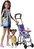 Barbie FJB00 - ​Skipper Barbie-Puppen-Spielset mit hüpfendem Kinderwagen, ab 3 Jahren