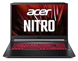 Acer Nitro 5 (AN517-54-56WC) Gaming Laptop | 17,3 FHD 144Hz Display | Intel Core i5-11400H | 8 GB RAM | 512 GB SSD | NVIDIA GeForce RTX 3050 | Windows 11 | QWERTZ Tastatur | schwarzrot