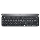 Logitech Craft Kabellose Tastatur, Bluetooth & 2.4 GHz Wireless Verbindung, Programmierbarer Drehregler, Automatische Tastenbeleuchtung, Multi-Device, PC/Mac/Laptop, UK QWERTY-Layout - Graphit