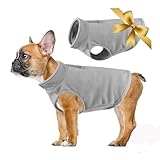 Hunde-Sweatshirt Stretch-Fleece-Weste Warmer Hundemantel Pullover für kleine und mittlere Hunde Winterjacke für drinnen und draußen, Grau, M