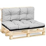 Amazinggirl Palettenkissen Outdoor Kissen Sitzkissen 80 x 120 cm - Auflagen für Paletten Europaletten Palettensofa und Palettenmöbel Palettenpolster Hellgrau