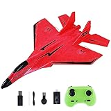 Baoblaze RC Flugzeug 2 Kanal, Schaumstoff Flugzeug Ferngesteuert Leicht mit LED-Licht, Segelflugzeug Kinder Einfach zu Fliegen, RC Planes Remote Control Airplane Model für Anfänger Erwachsene, Rot