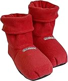 normani® Körnerpantoffeln - Hausschuhe für die Mikrowelle - Hausstiefel mit Leinsamenfüllung - extra hoher Schaft Farbe Rot Größe M=36/40