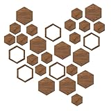 Sechseckige Wanddekoration aus Holz – Sechseckige Wandkunstpaneele aus Holz, einzigartige geometrische Wandbehang | 27 Stück sechseckige rutschfeste Holzdekorationen, sechseckige Holz-Wandkunst für