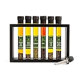 Tilz Infused Olive Oil Geschenkset - 6 x 40 ml aromatisiert, Geschenkset mit Speiseöl/Brotdipölen, | Basilikumöl, Knoblauchöl, Chiliöl, Zitronenöl, Rosmarin, Oregano | Lebensmittelgeschenke